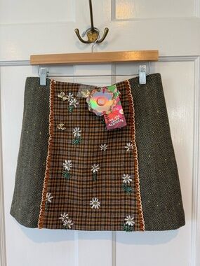 CELIA B Bonheur Skirt Plaid NWT Medium M